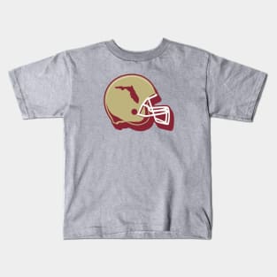 Florida State Outline Football Helmet Kids T-Shirt